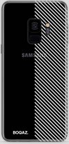 BOQAZ. Samsung Galaxy S9 hoesje - hoesje schuine strepen wit