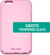 Xellec iPhone 6/6S Hard Case 1mm - Pink - GRATIS Tempered Glass