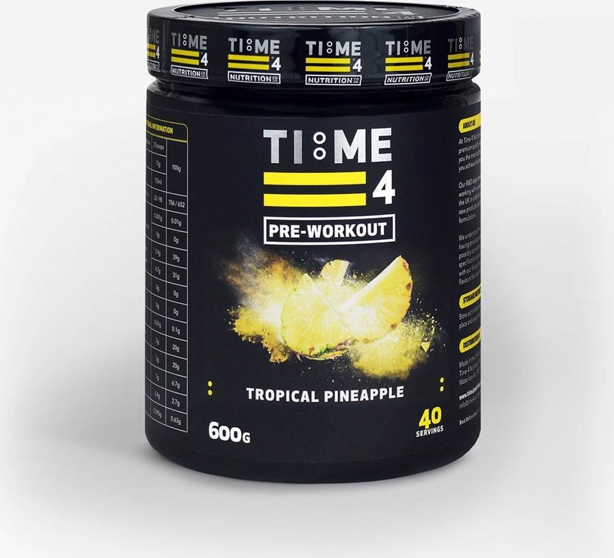 Time 4 Nutrition - Pre Workout - Tropical Pineapple - 600g - 40 servings