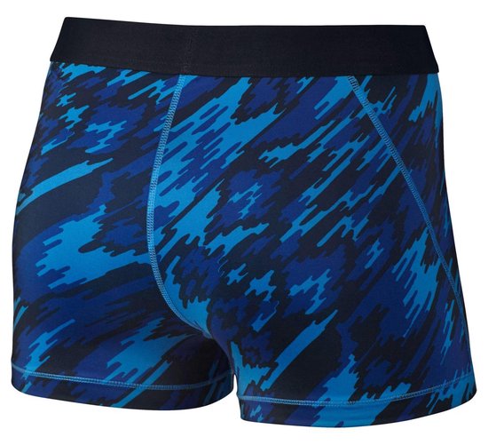 Nike Pro Dri-Fit 3� Short Dames Hardloopbroek - Maat M - Vrouwen - zwart/ blauw | bol.com