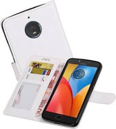 Hoesje Geschikt voor Motorola Moto E4 - Portemonnee hoesje booktype wallet case Wit