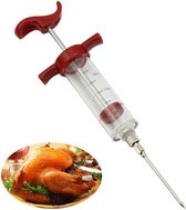 RVS Marinade Injector | BBQ Vlees Spuit Injecteur | Meat Injector | Injectiespuit Inclusief 5 Naalden | Marinade Injectiespuit | Vlees Injectie Spuit | Barbecue Vlees Injector