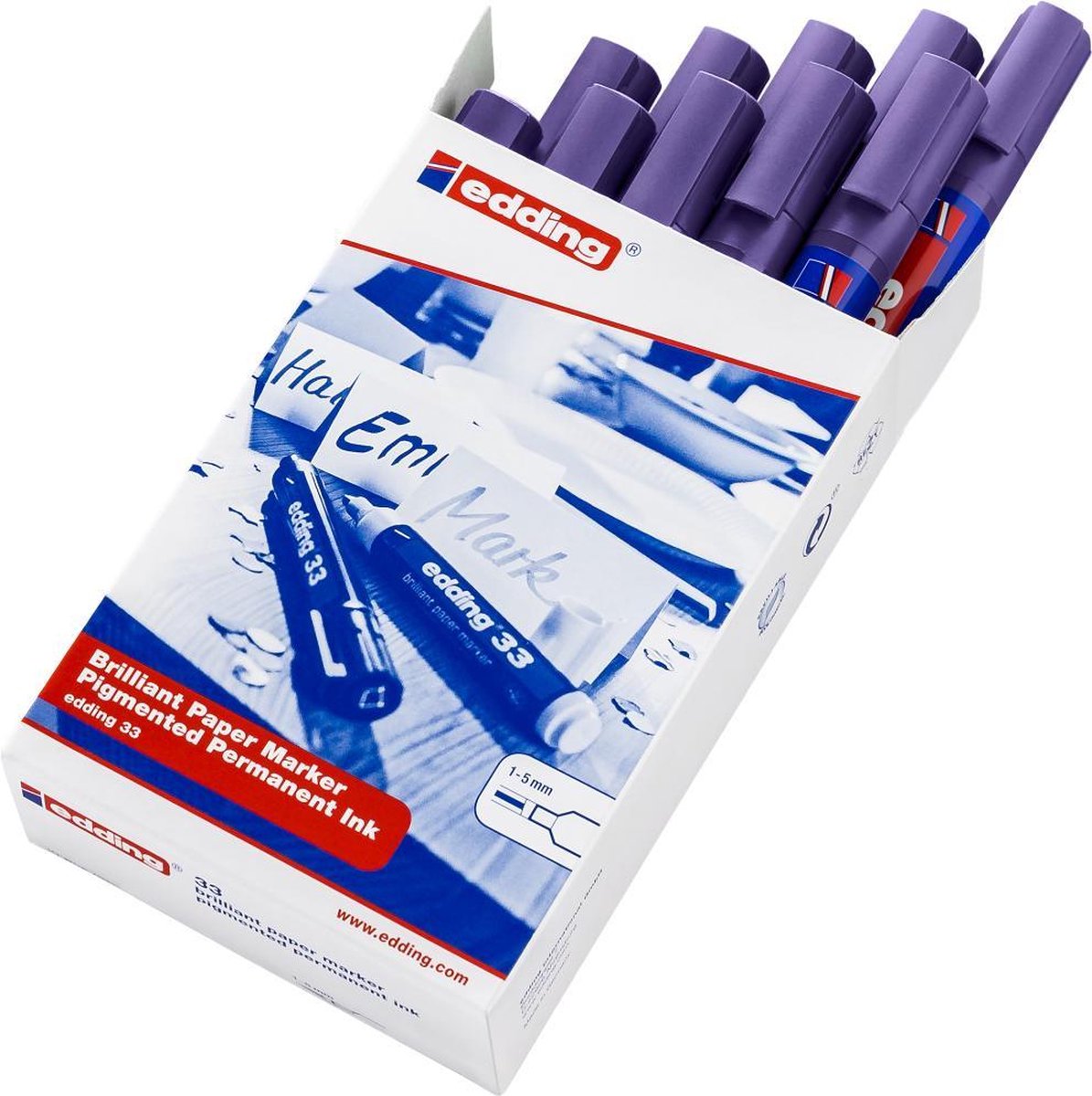 Decoratie Brilliant papiermarker Edding 33-08 violet