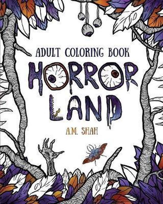 Horror Land- Adult coloring book - cover