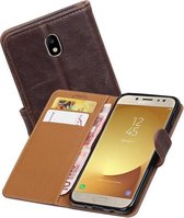 Zakelijke PU leder booktype hoesje voor Galaxy J5 2017 mocca