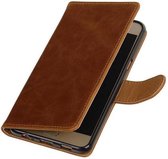 Pull Up TPU PU Leder Bookstyle Wallet Case Hoesjes voor Galaxy C5 Bruin