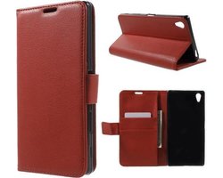 Litchi Cover wallet case hoesje Sony Xperia Z5 Premium rood