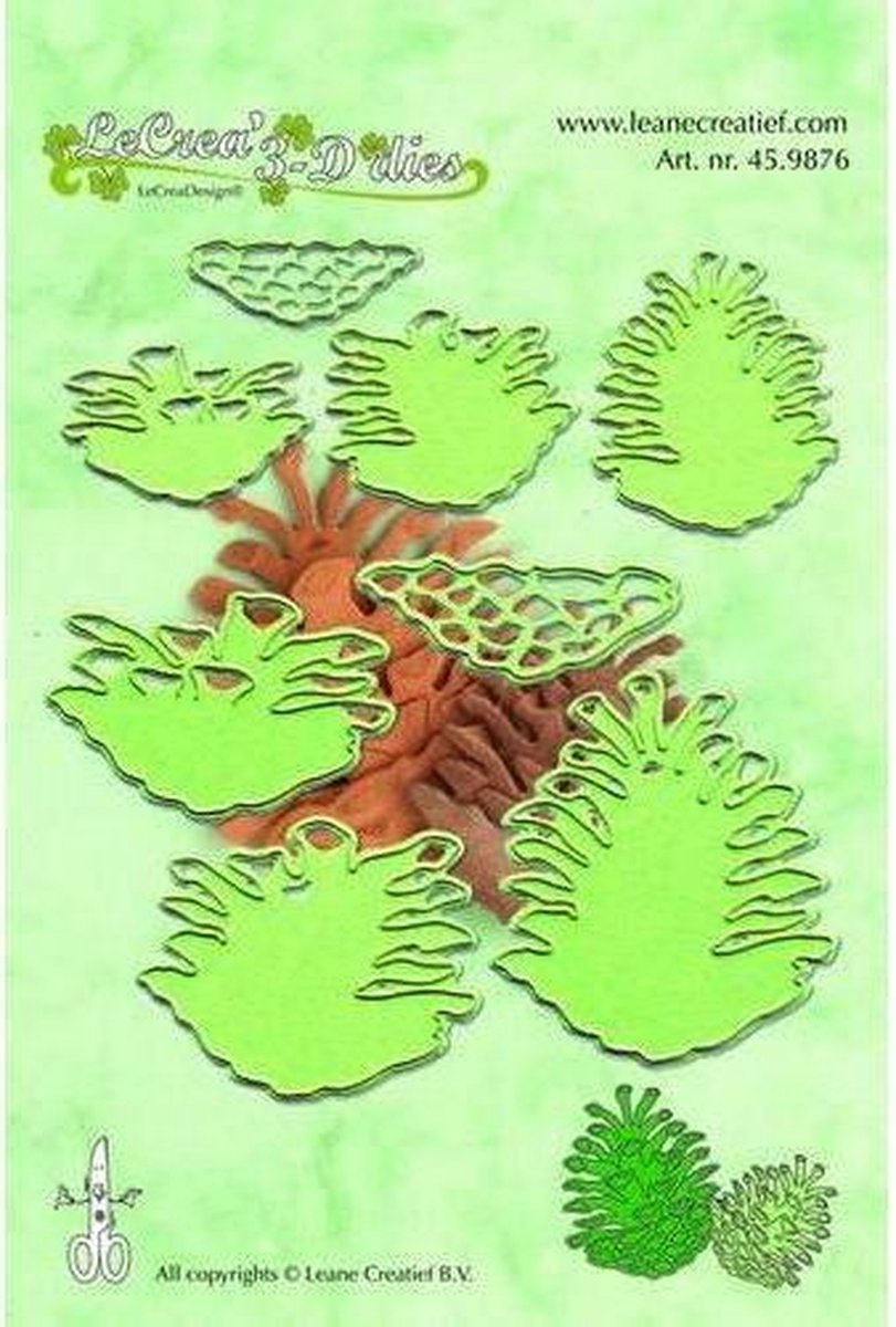 LeCrea - Leabilitie pine cones 3D snij en embossing mal 45.9876