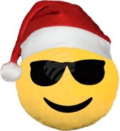 Emoji kussen/knuffel - cool - kerst