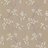 Dutch Wallcoverings Behang lijmdruk bloem - goud/bruin