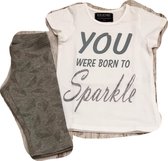 Dice Zomersetje / Pyjama meisjes Sparkle wit/grijs/zilver maat 98/104