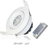 LED Spots 8 Watt  8 LEDs 490 Lumen Warm Wit | Ronde Witte Behuizing