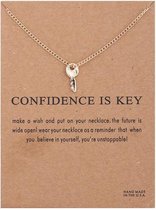 Carte de voeux La confiance est la clé - avec clé en chaîne plaquée or - positivité de la carte de voeux