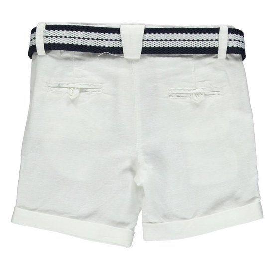 Inademen coupon Beraadslagen Losan Chic Babykleding voor jongens - witte korte broek met riem - Z18-11 - Maat  68 | bol.com
