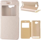 Y3 II Huawei cover view hoesje bookcase goud