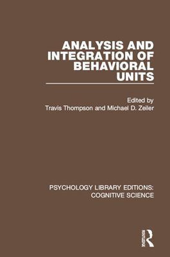 Psychology Library Editions: Cognitive Science - Analysis an ... - cover