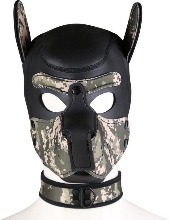 Ouch! Puppy Play Neopreen Halsband met Riem