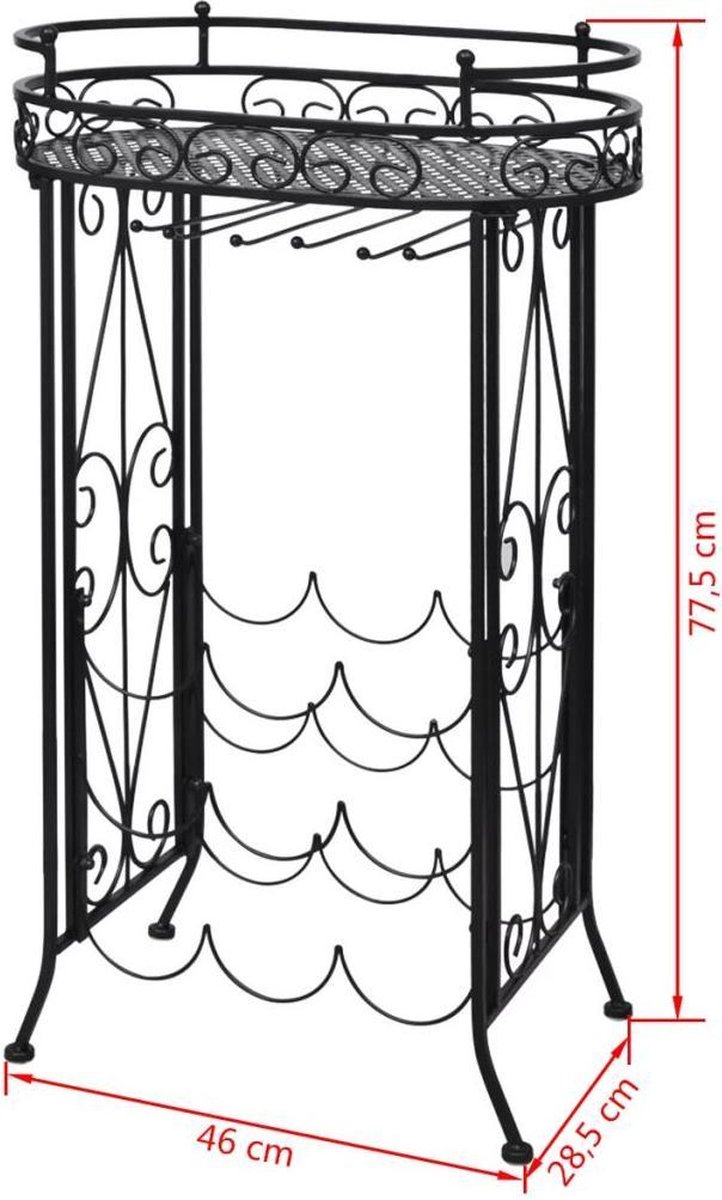Premium Wijnrek Metaal 9 flessen / Wijn kast 46 x 28.5 x 77.5 cm / wijn rek / wijn accessoire / Wijnkast
