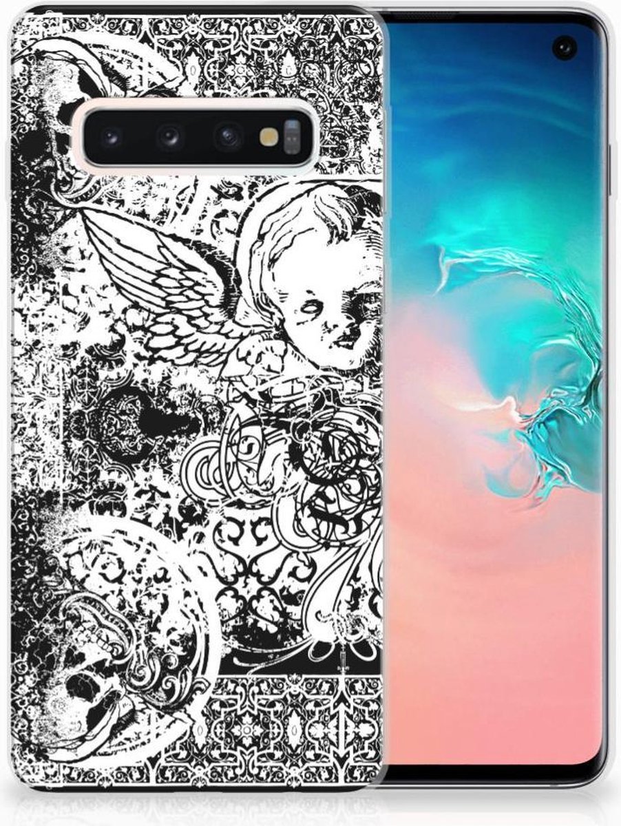 Silicone Back Case Samsung Galaxy S10 Skulls Angel
