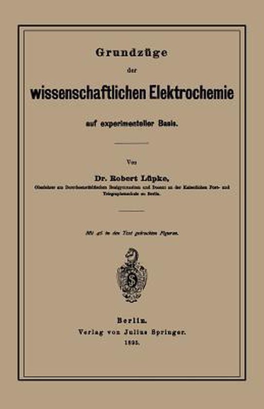 Grundzüge der wissenschaftlichen Elektrochemie auf experime ... - cover