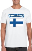 T-shirt met Finse vlag wit heren M