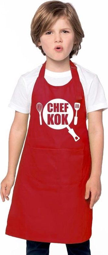 Chef kok keukenschort rood kinderen