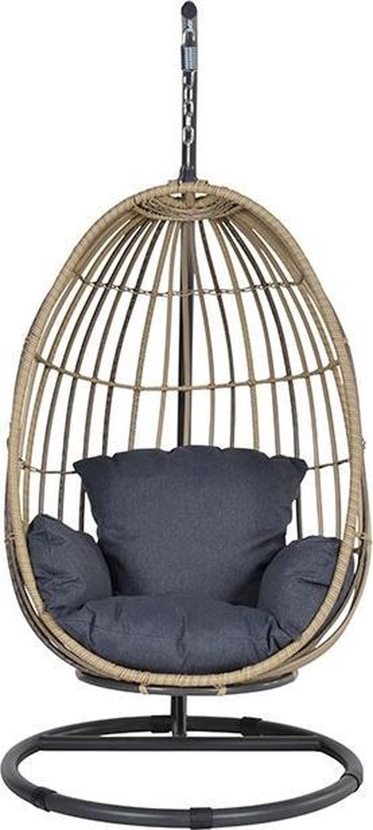 Garden Impressions - Panama hangstoel swing egg - rotan - donker grijs  kussen | bol.com