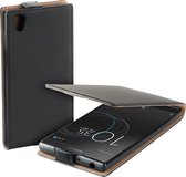 MP Case zwart eco lederen flip case voor Sony Xperia L1 flip cover