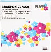 FLWR - Inktcartridge / Brother LC-227/LC-225 / 5-pack Zwart & Kleur