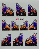 2 vel water overdraagbare nagelstickers: Bloemen