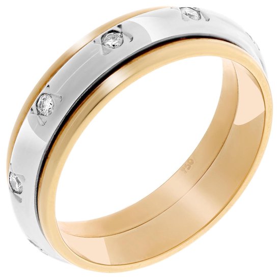Orphelia - Ring - Bicolor Goud 18 Karaat - Diamant 0.20 ct