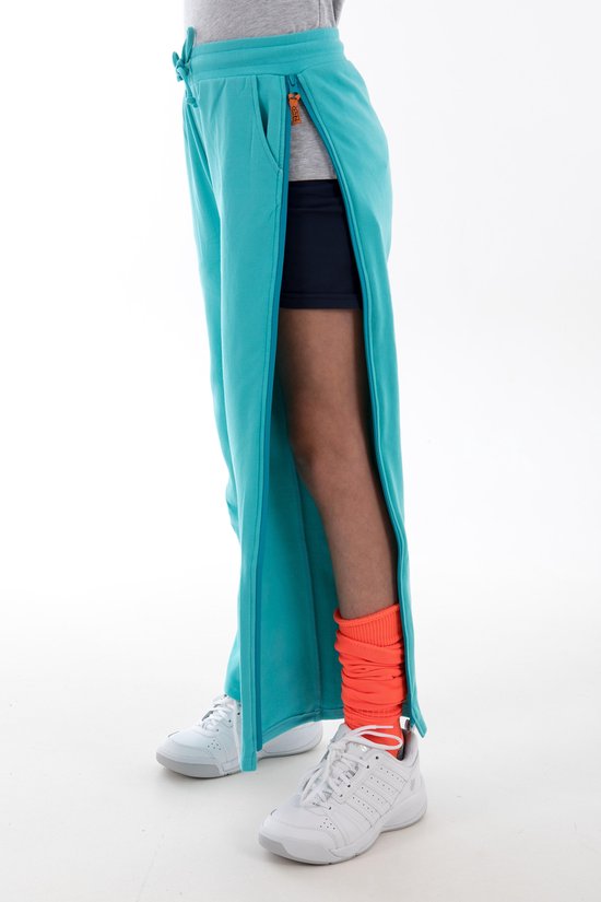 2ZiP Joggingbroek met lange ritsen - Meisjes - Turquoise - Maat 146-152 |  bol.com