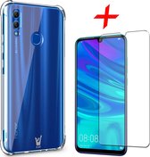 Huawei P Smart 2019 Hoesjes - Anti Shock Proof Siliconen Back Cover Case Hoes Transparant - Tempered Glass Screenprotector