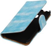 Mobieletelefoonhoesje.nl - Hagedis Bookstyle Hoesje voor Samsung Galaxy J1 mini (2016) Turquoise