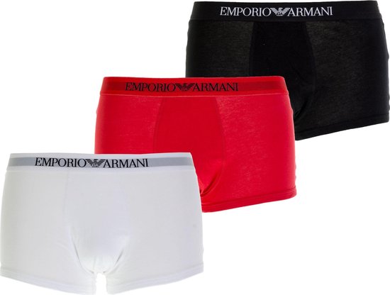 Slip Emporio Armani - Taille S - Homme - blanc / rouge / noir