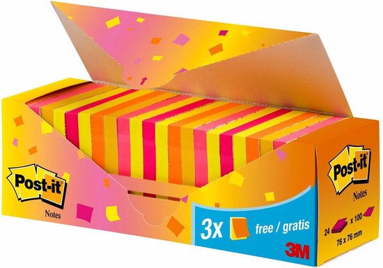 Post-it Super Sticky Notes, Double the Sticking Power, 5 pads, 450 vellen, 76 mm x 127 mm, blauw, groen, oranje, roze, gele kleuren - zelfklevende notities voor muren, monitoren en koelkast Post-it Super Sticky Notes, Double the Sticking Power, 5 pads, 450 vellen, 76 mm x 127 mm, blauw, groen, oranje, roze, gele kleuren - zelfklevende notities voor muren, monitoren en koelkast