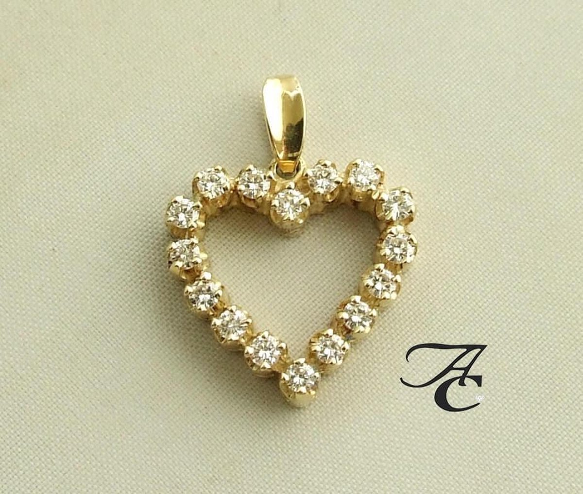 18 karaat gouden harten hanger met diamant | bol.com