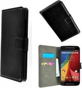 Motorola moto g (3rd gen) 2015 hoesje slim book style wallet case zwart