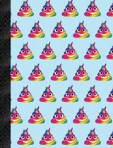 My Super Cute Blue Rainbow Unicorn Poop Emoji Composition Book