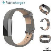 Fitbit Charge 2 lederen armband - Grijs| Pride Kings® (2 stuks)
