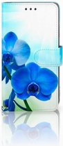 Stand Case Geschikt voor iPhone Xr Orchidee Blauw