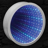 ONEINDIG LICHT SPIEGEL – 43 LEDS - SPACE LAMP - ROOD LICHT - RONDE SPIEGEL
