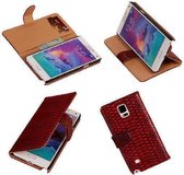 Slang Rood Samsung Galaxy Note 4 Bookcase Cover Hoesje