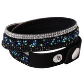 Fako Bijoux® - Wikkelarmband - Deluxe - Donkerblauw