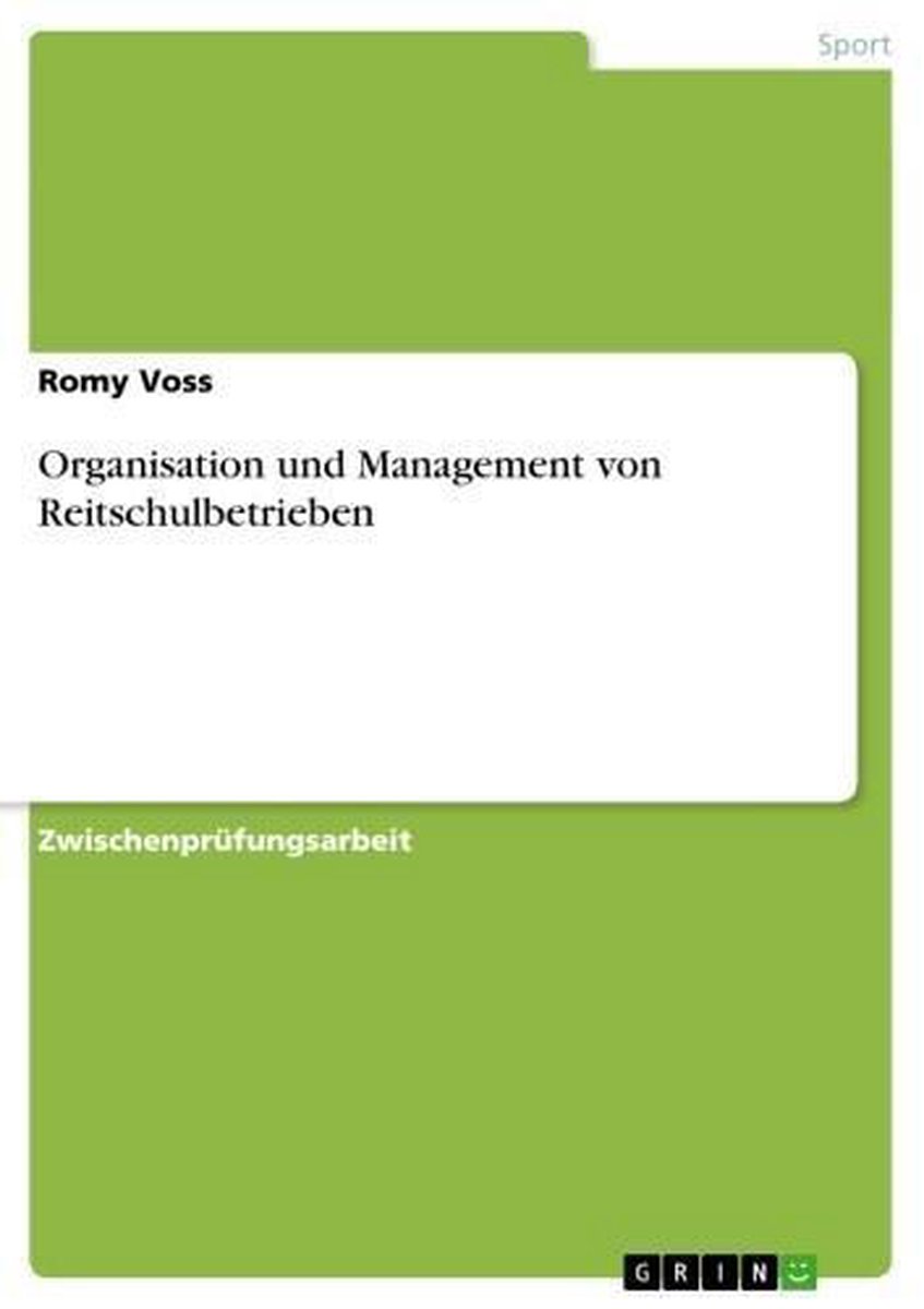Organisation Und Management Von Reitschulbetrieben op Prijzenvolger.com