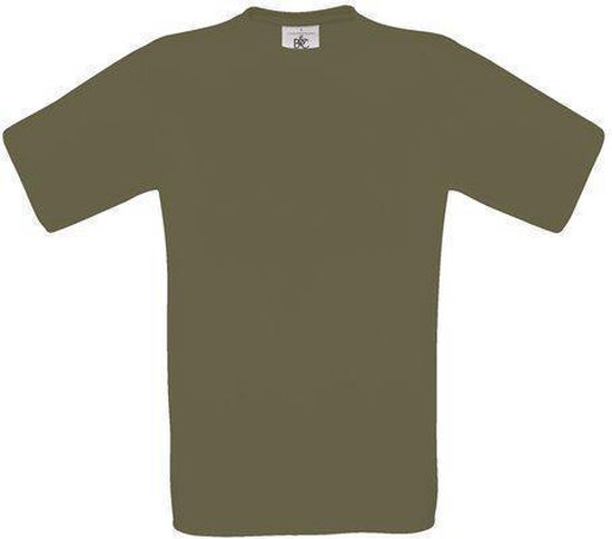 B&C Exact 150 Heren T-shirt Khaki Maat L (onbedrukt - 5 stuks)