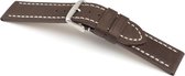 Horlogeband Dallas Donkerbruin - Leer - 22mm