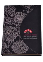 Notitieboekje met bloemen – Zwart/Crème