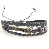 Leren armband met knoopsluiting