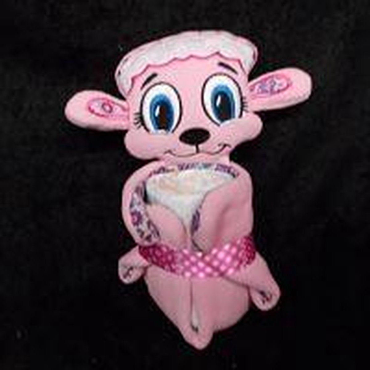 Goedkoopste knuffeldoekje schaapje roos met pampers